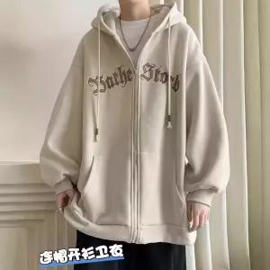엘럽 남자 후드집업 점퍼 두꺼운 맨투맨 추동 후드 가디건 루즈핏 지퍼 프린트 긴팔 원템4