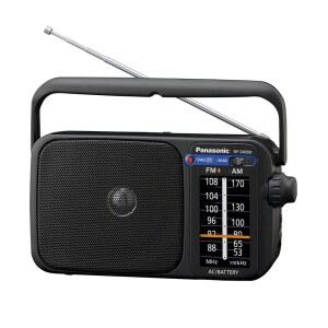파나소닉 휴대용 AM/FM 라디오, 배터리 작동 아날로그 라디오, AC 전원, 검은색(RF-2400-K)
