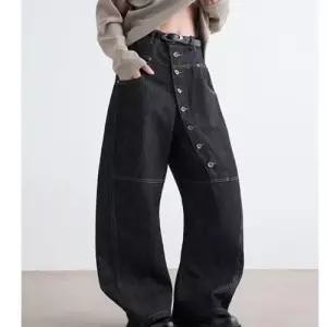 남성 커브드 데님 팬츠 1P 와이드 청바지 통넓은 패션 WFLMCQC