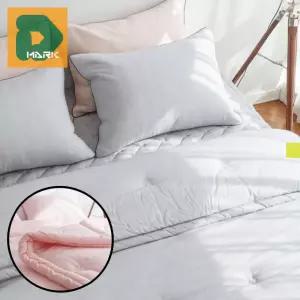 싱글차렵이불세트 침실 면소재 커버 체리 단색 홑이불 자수 학생 베개 침구 싱글 통기성 미니 그레이