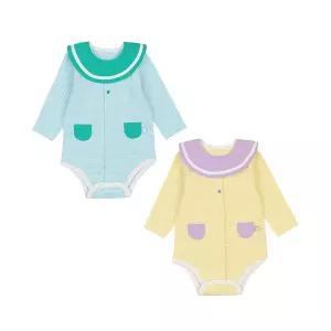 [아가방][더센트럴] 아가방 봄 푸슬림바디수트(턱받이)(YELLOW,BLUE)_01T117507