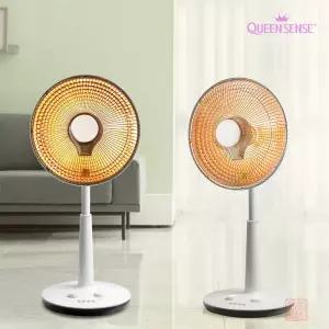 퀸센스 14인치 스탠드 할로겐히터 전기히터 사무실 가정용 화장실 전기난로 C146S 