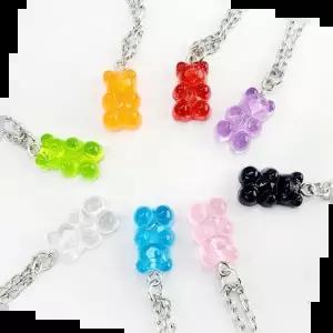 곰돌이목걸이 귀여운 하리보 목걸이 곰돌이 팬던트 젤리곰 크리스탈