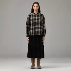 [롯데백화점]써스데이 아일랜드 [여성]오버핏 풀오픈 체크 셔츠(T258MBL242W)