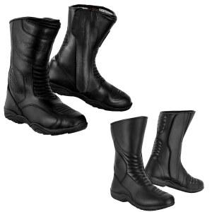 [포르르] 하이브 모토 블랙 오토바이 남성용 신발 발목 보호 가죽 레이싱 부츠 미끄럼 방지 밑창 모터크로스 롱 슈즈 방수