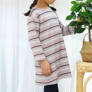 여아 봄나들이룩 코디 5세 6세 줄무늬 긴팔 원피스