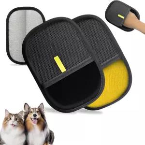 개와 고양이를 위한 네발스테 2Pcs 반려동물 털 제거 장갑 브러시 세탁 의류 소파 카펫 카시트용 정전기