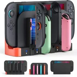 [스위치 2용 충전기] 조이콘 1/2 충전 도크 8 in 1 고속 무선 휴대용 양방향 자기 충전소 닌텐도 스위치 2