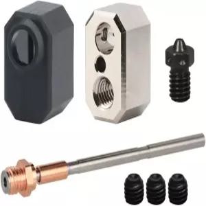 업그레이드 바이메탈 히트브레이크 어댑터 도금 구리 블록 0.4mm V6 경화 강철 노즐 실리콘 커버 핫엔드