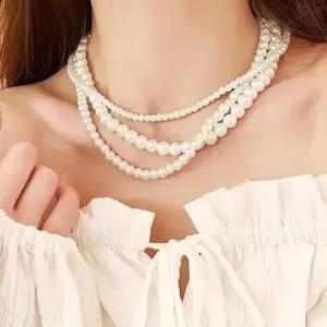 심플 패션 8mm 진주 목걸이 여성 포인트 액세서리 WF167C3
