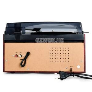 다기능 빈티지 축음기, 레코드 플레이어, CD 카세트, FM AM 라디오, 3 단 조절 가능 비닐