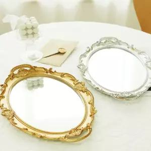 빈티지 엔틱 쟁반 미러 거울 트레이 2color [프렌치 앤틱 북유럽 화장품 정리대 정리