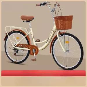 여성 생활 출퇴근 프레임 바구니자전거 자전거 24인치 알루미늄