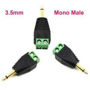 영상선 어댑터 컨버터 TS 모노 수 플러그 2 핀 AV 나사 비디오 AUX 옥스 발룬 스피커 와이어 터미널 무납땜 3.5mm 1/8인치 3개