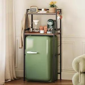 조절 가능한 선반이 있는 에스펠리즘 3단 미니 냉장고 스탠드 냉장고와 전자레인지에 맞는 주방 베이커