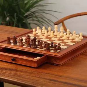 원목 체스판 고급 우드 접이식 휴대용 클래식 대형 게임 체스말 체스보드