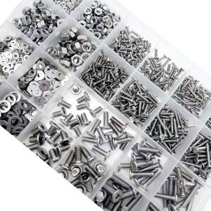 400/2100X M1.6 M2 M2.5 M3 M4 M5 304 스테인리스 스틸 육각 소켓 얇은 평면 웨이퍼 헤드 나사 볼트 너트