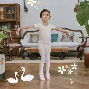 (힘찬)베베샤 반팔레오타드 4color 발레복 아동키즈발레 연습 여아 여아옷 발레 유아 어린이집 수업 체육