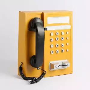 빈티지 QIH868J3 철제형 장식 공중전화기