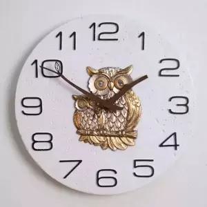 포레스트 EMT799J1 저소음 벽시계(화이트) 부엉이 디자인 워치