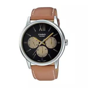 카시오 MTP-E312L-5B 남성용 아날로그 가죽 손목 시계