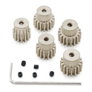 32P 피니언 기어 세트 14T 15T 16T 17T 18T 샤프트 3.175 RC 모터용, I 교쇼 로시 액시얼 타미야 1/10 RC 카 몬스터 트럭 업그레이드 부품(7075 알루미늄)과 호환됨