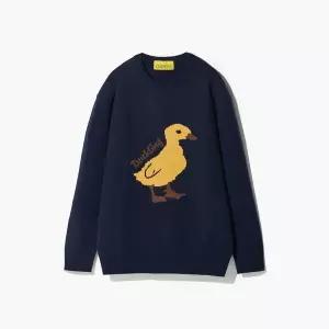 [하프클럽/에스티코]동물 라운드 니트 네이비 DKTWA61CPN