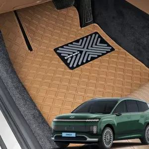 [몬스터클래스]아이오닉9 6인승 7인승 스퀘어 바닥매트 1열+2열+3열 가죽 카매트 발판 용품