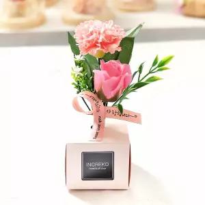 아모르 카네이션 플라워박스 핑크 꽃다발 선물 상자 로 박스 생화 웨딩 장식 바구니 조화