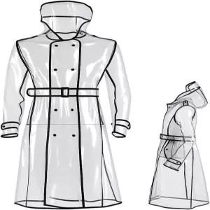 치싱유 방수 휴대용 레인코트 여성용 투명 후드와 벨트가 달린 재사용 가능한 EVA 폰초