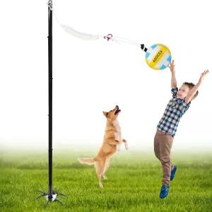 ASOCEA 조절식 테더 볼 앤 로프 /성인/개를 위한 뒷마당 테더볼 세트 야외 놀이터 놀이 게임 장난감 장비