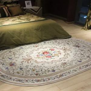 꽃무늬 인테리어 빈티지 북유럽 타원형 자카드 카페트