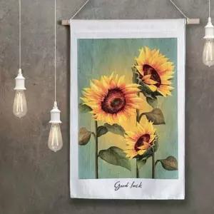 해바라기 세송이 패브릭 포스터 액자 풍수 꽃