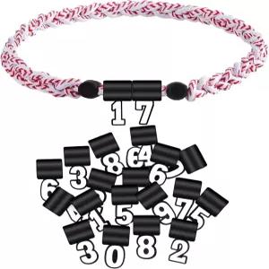 소년용 미저리 야구 목걸이 18인치 쓰리 땋은 로프 2세트 번호 0-9 펜던트 청소년 남성 운동선수 팬