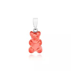 크리스탈헤이즈 노스텔지아 베어 클래식 젤리 레드 실버 펜던트 참
