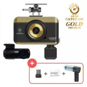 캐치온 골드 프리미엄 3채널 블랙박스 WIFI동글, 메모리카드 64, 미니청소기