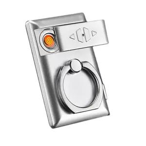 USB 전기라이터 특이한 휴대폰 거치대 미니 링 라이터 선물