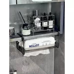 거울장 아래 세면수건 수납함 욕실 부드러운 수건 수납 걸이 바구니 세면대 화장품 선반