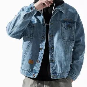 [룽스]워싱 스타일 블루 블랙 남성 청자켓 데님 자켓 점퍼