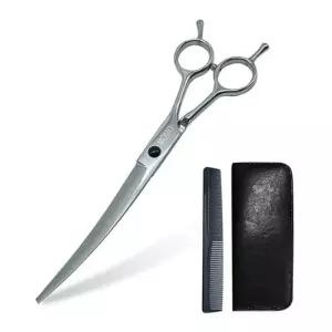 [룽스]미용 반려동물가위 가위 세트 커브가위 빗 케이스