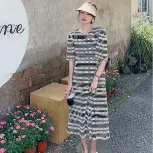 루즈핏원피스 배색원피스 LL-D118 니트원피스 단가라원피스 꼬임