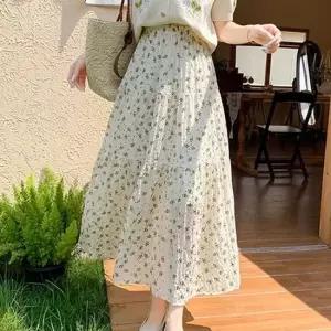 여성 플라워 밴딩 롱스커트 인기 꽃무늬 밴딩 긴치마 여성스커트