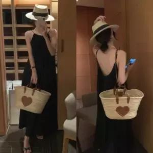 셔링끈나시 롱 원피스 신혼여행 G126078 (WFKHLB1)