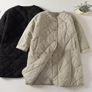 겨울 초경량 롱패딩 누빔 얇은 패딩 코트 오버핏 롱