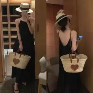 셔링끈나시 롱 원피스 신혼여행 G126078 (WFKHLB1)