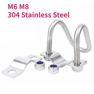 M6 M8 304 스테인리스 스틸 U 볼트 더블 U-십자 파이프 클램프 스크류 커넥터 비계 고정