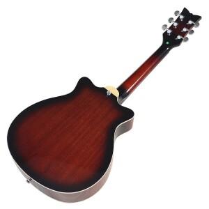 솔리드 스프루스 우드 F 홀 34 인치 어쿠스틱 기타 6 현 사펠레 바디 포크 고광택