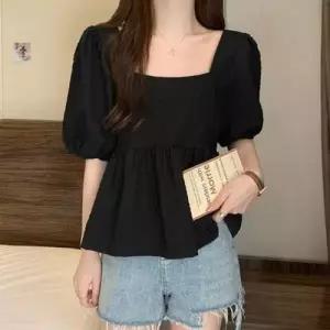 여성 퍼프블라우스 귀여운블라우스 반팔블라우스 WFLPSIJ
