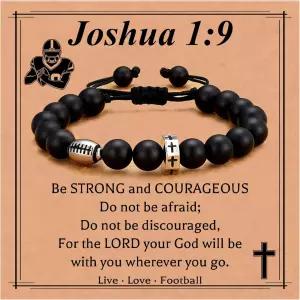 미스 치프멍크 발렌타인 데이 선물 - 야구/농구/축구/축구 팔찌 소년 크로스 비즈 아들 손자 선수 팀 팬