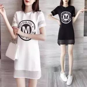 더하기712소매밑단망사원피스 원피스 여름원 WFLQAM4